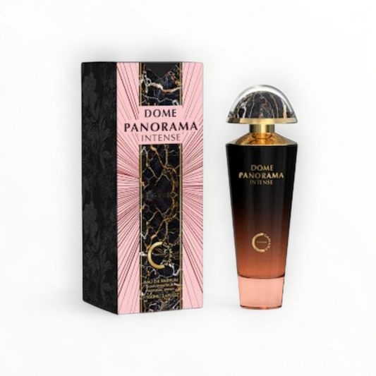 Dome Panorama Intense is a blooming Eau de Parfum with notes of Tuberose, Night Blooming Jasmine, Orange Blossom Patchouli.