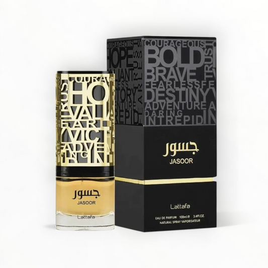 Jasoor by Lattafa Perfumes is a unisex fragrance for women and men.