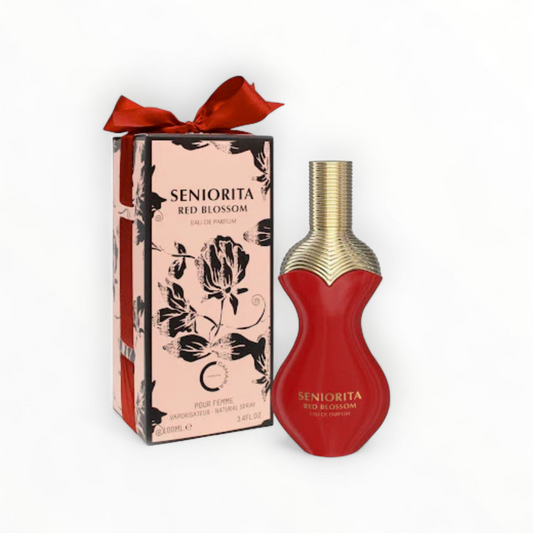 Senorita Red Blossom, a fragrance that Invokes love, with Its worm floral notes.